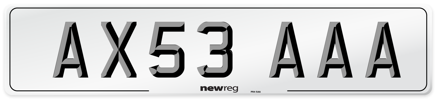 AX53 AAA Number Plate from New Reg